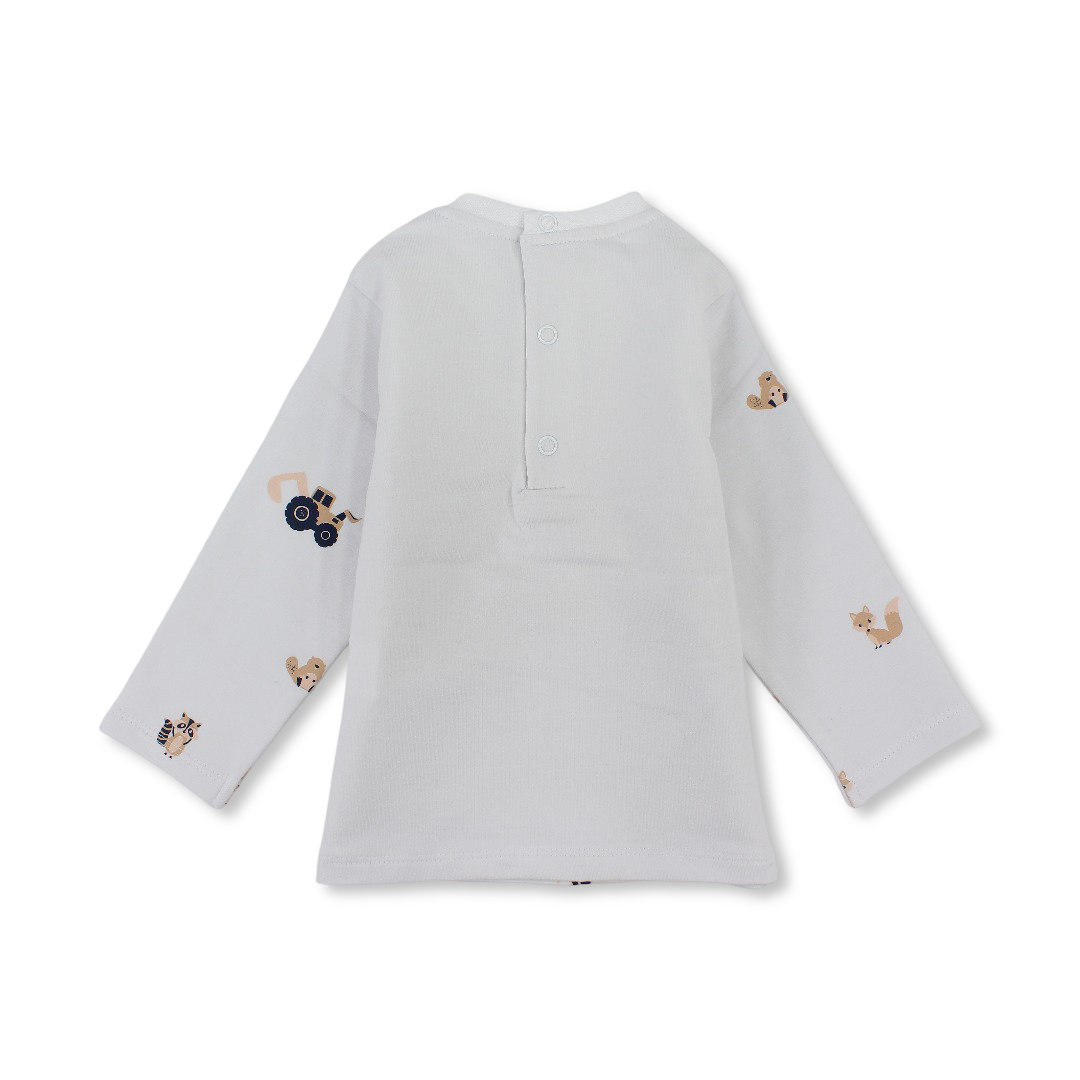 Baby Boys Cotton T-Shirt – White