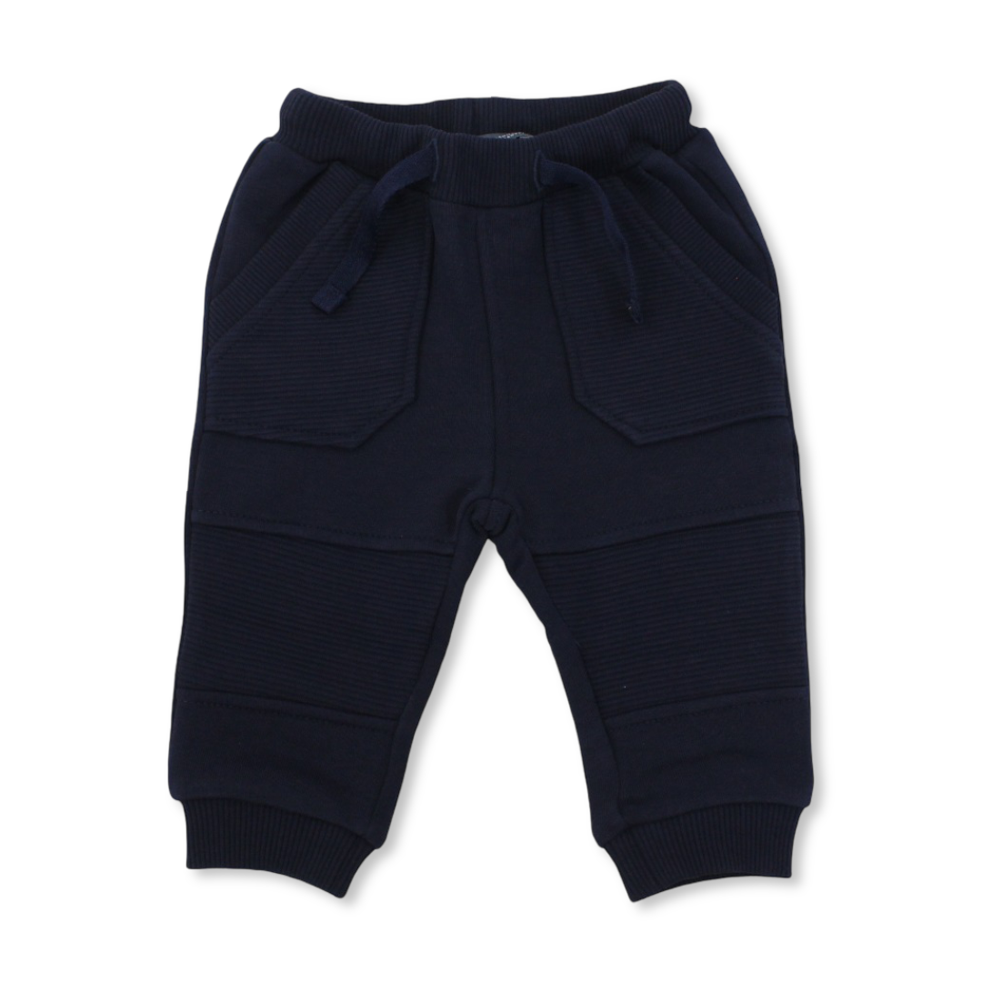 Baby Boys Cotton Sweat Pants – Navy