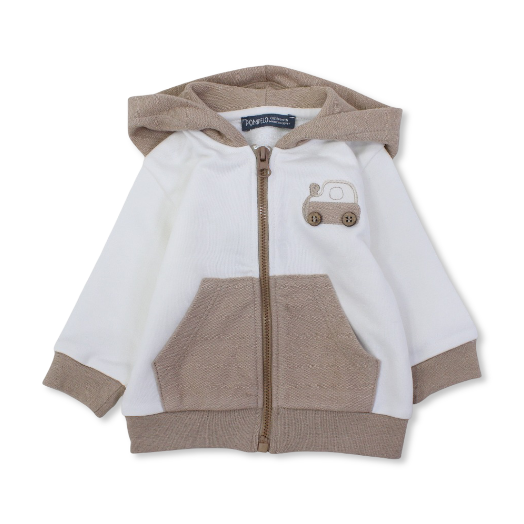 Baby Boys Cotton Hooded T-Shirt – Off-White & Havan