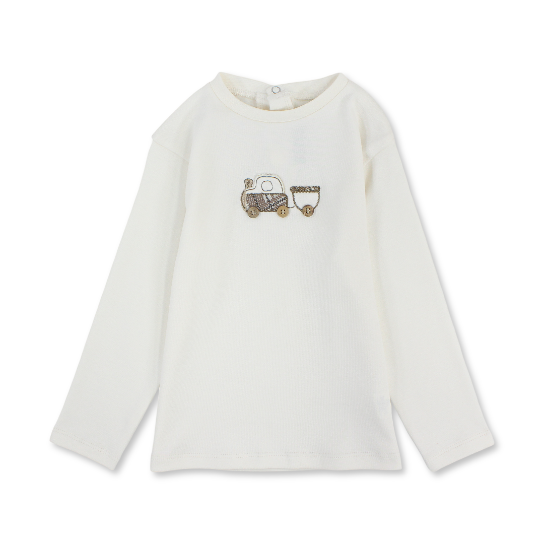 Baby Boys Cotton T-Shirt – Off-White