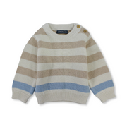 Baby Boys Wool Pullover - Striped Beige