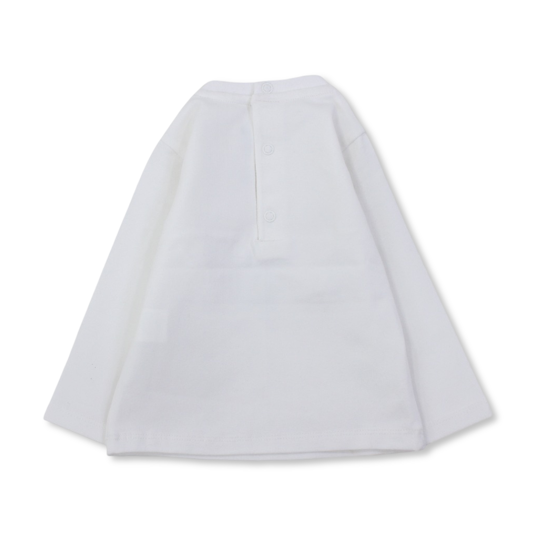 Baby Boys Cotton T-Shirt – Off-White with Fox Print