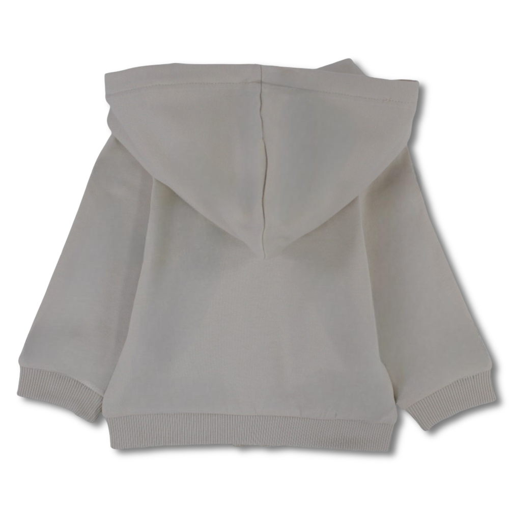 Baby Boys Cotton Hoodie – Beige with “Pompelo” Design