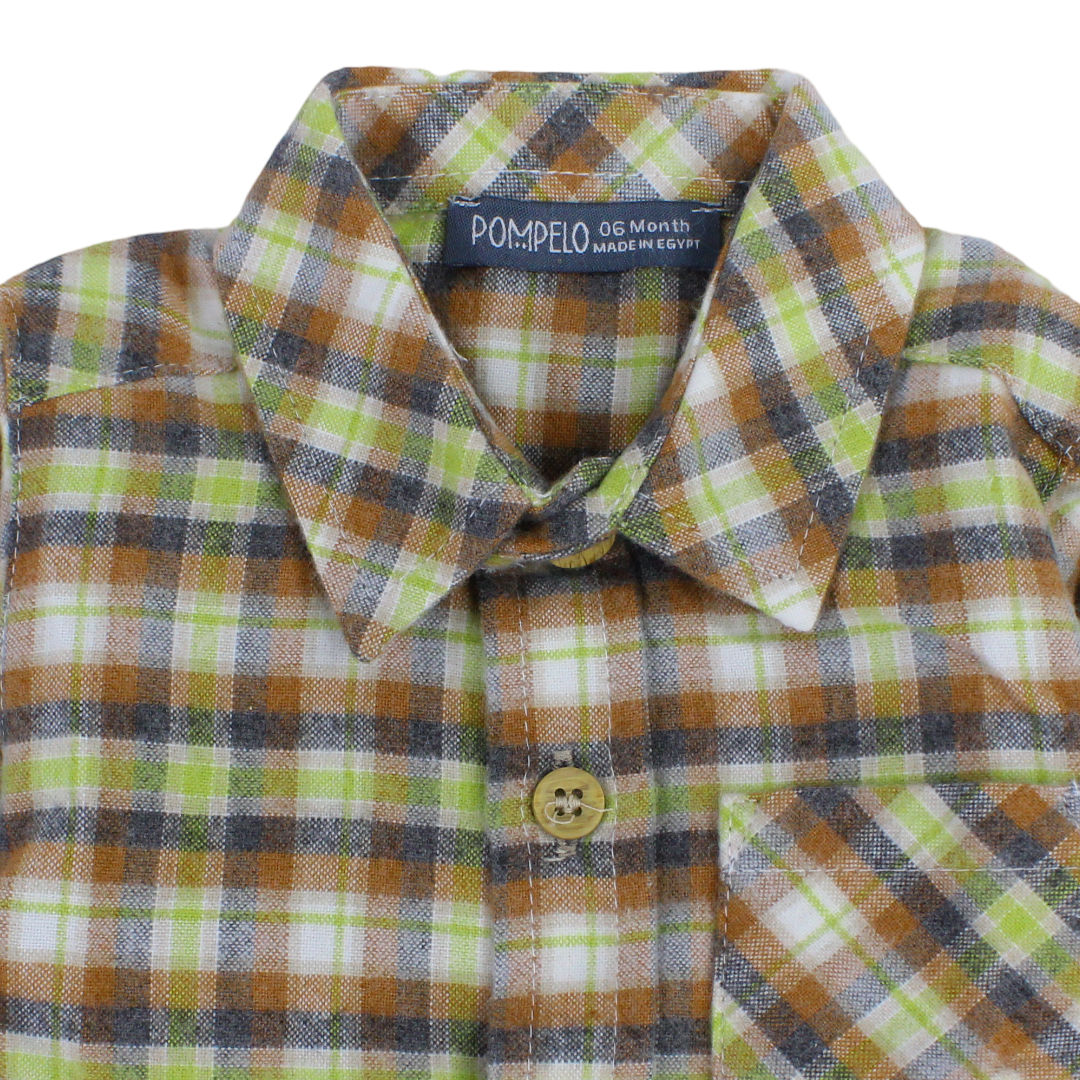 Baby Boys Wool Shirt – Checkered Print