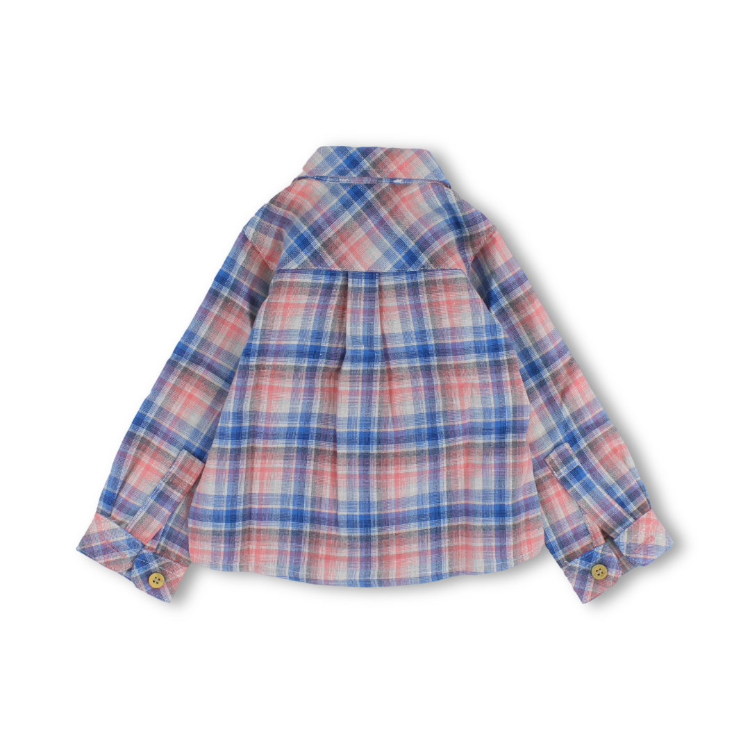 Baby Boys Wool Shirt – Checkered Print