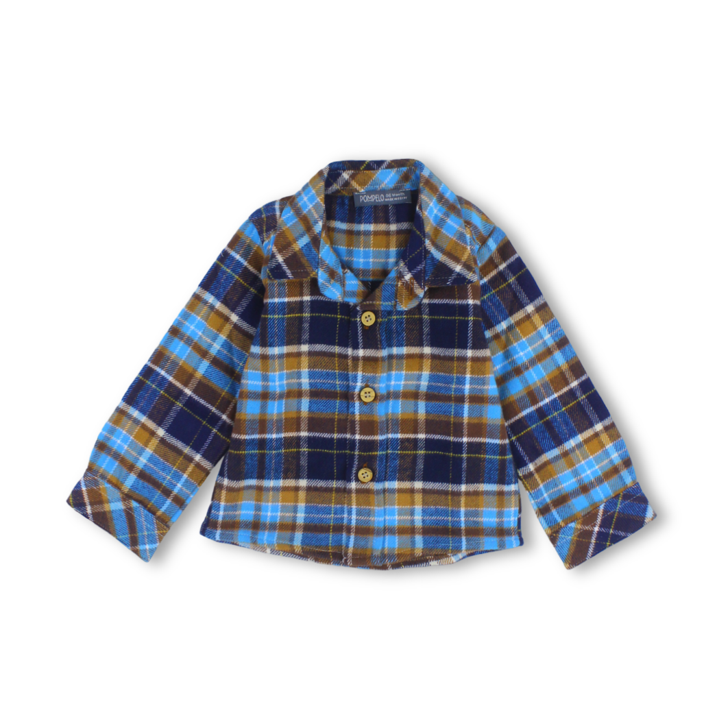 Baby Boys Wool Shirt – Checkered Print