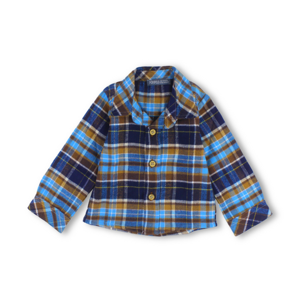 Baby Boys Wool Shirt – Checkered Print