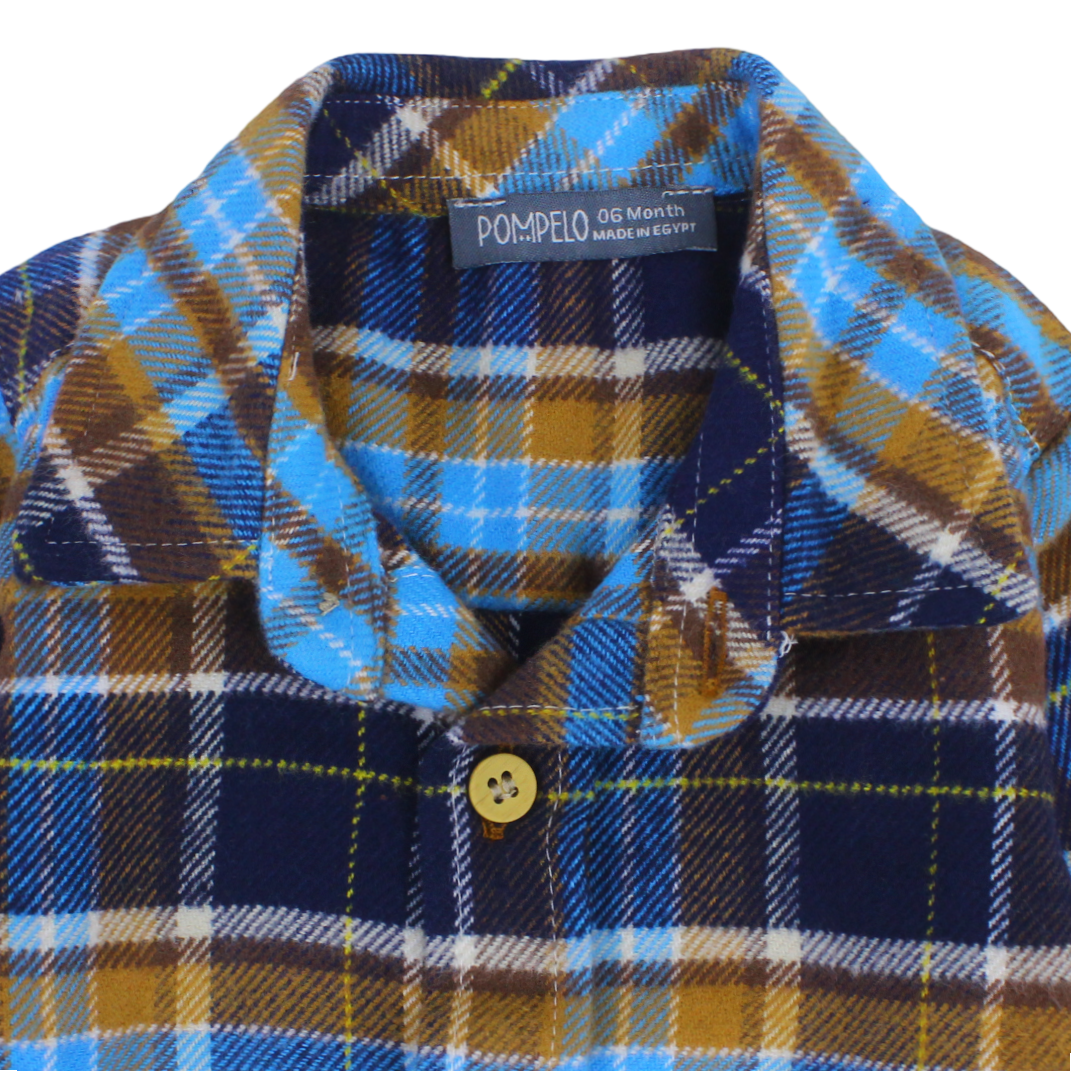 Baby Boys Wool Shirt – Checkered Print