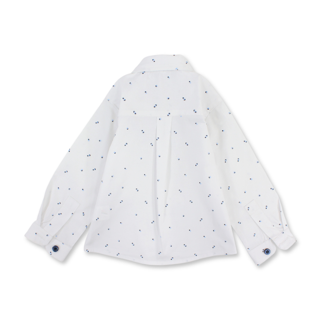 Baby Boys Cotton Shirt – White with Papillon