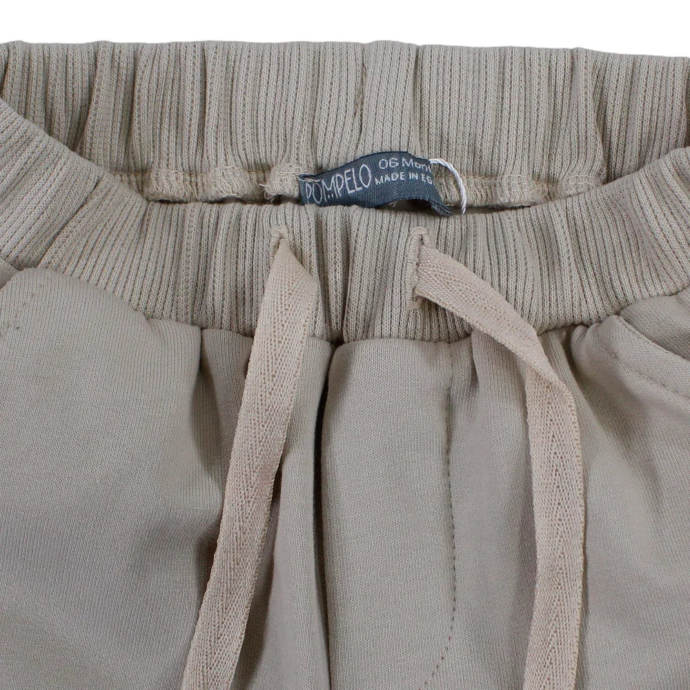 Baby Boys Cotton Sweatpants – Beige