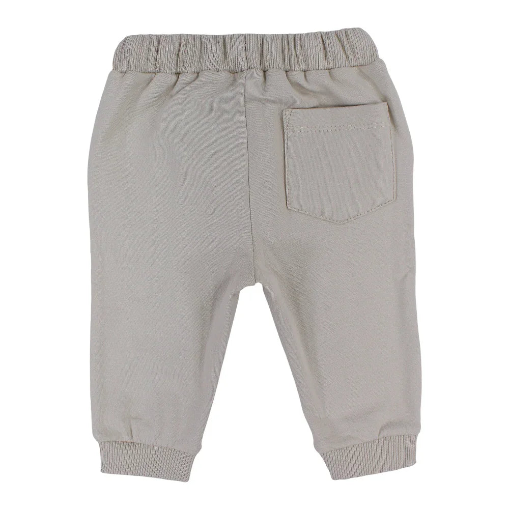 Baby Boys Cotton Sweatpants – Beige