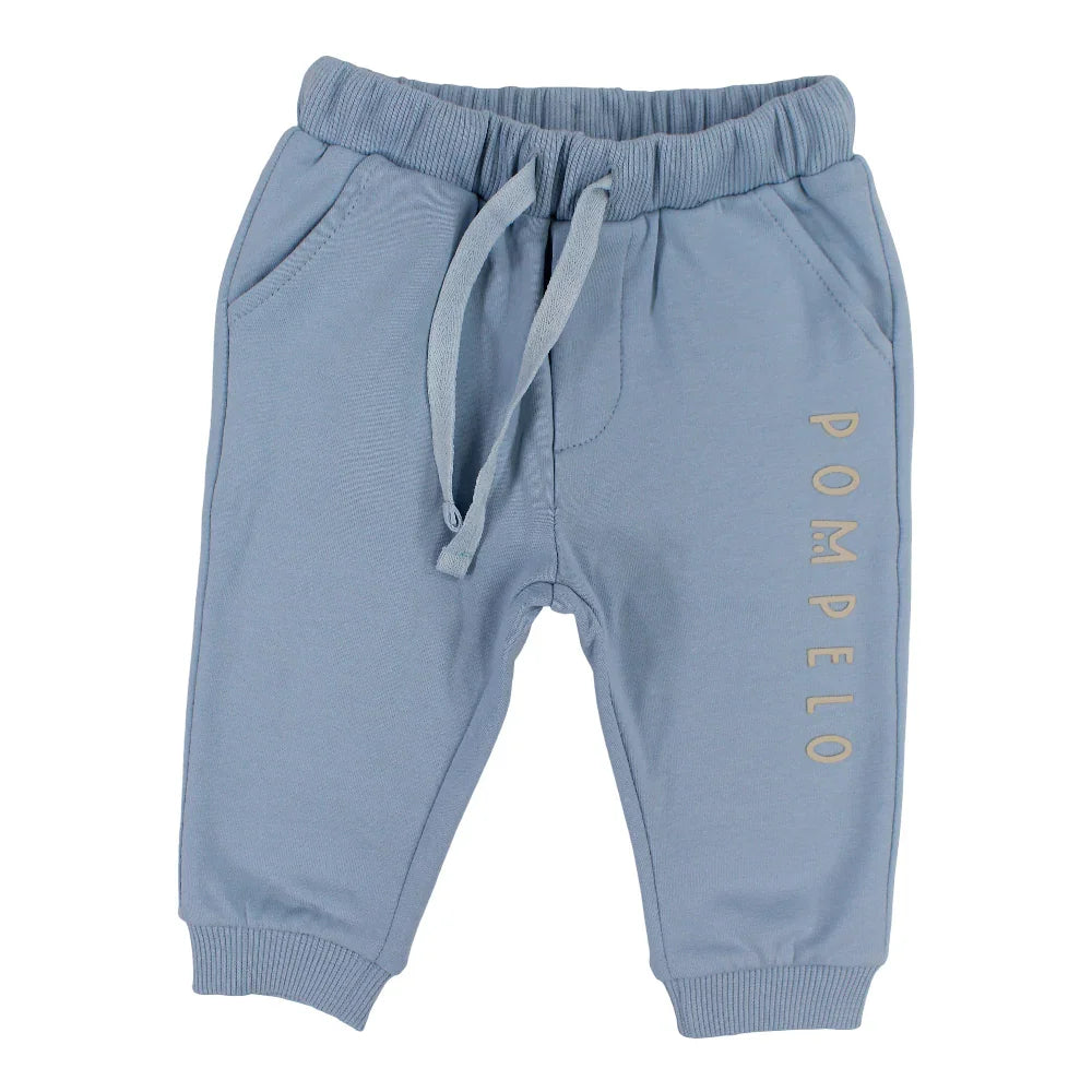 Baby Boys Cotton Sweatpants – Light Blue
