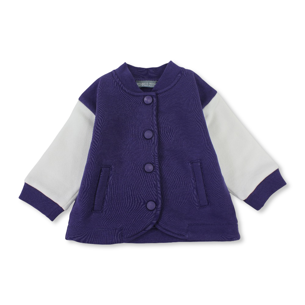 Baby Girls Cotton Jacket – Dark Purple