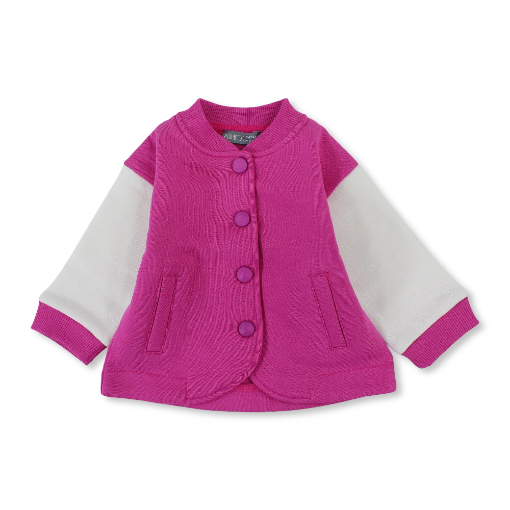 Baby Girls Cotton Jacket – Fuchsia
