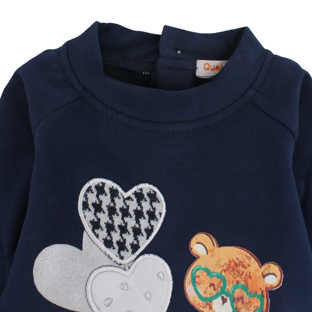 Girls Cotton T-Shirt - Heart-Shaped Balloons Design