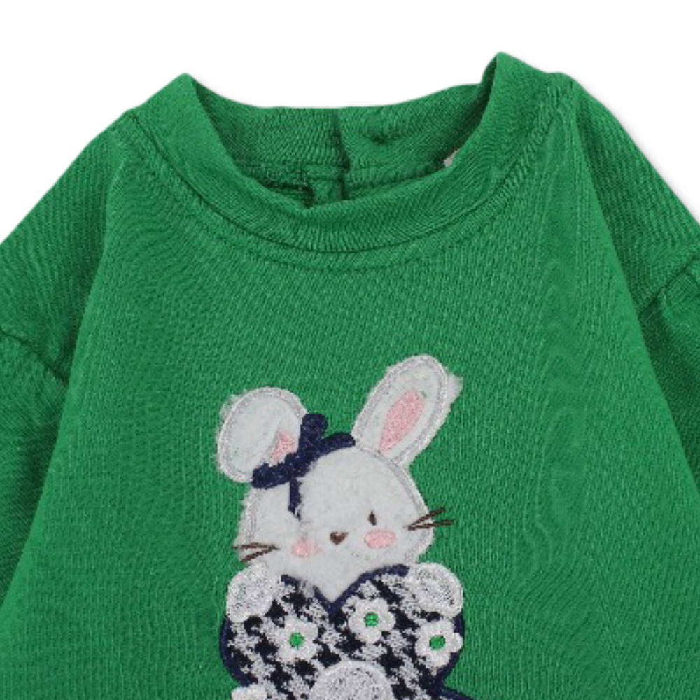 Girls Cotton Dress - Green