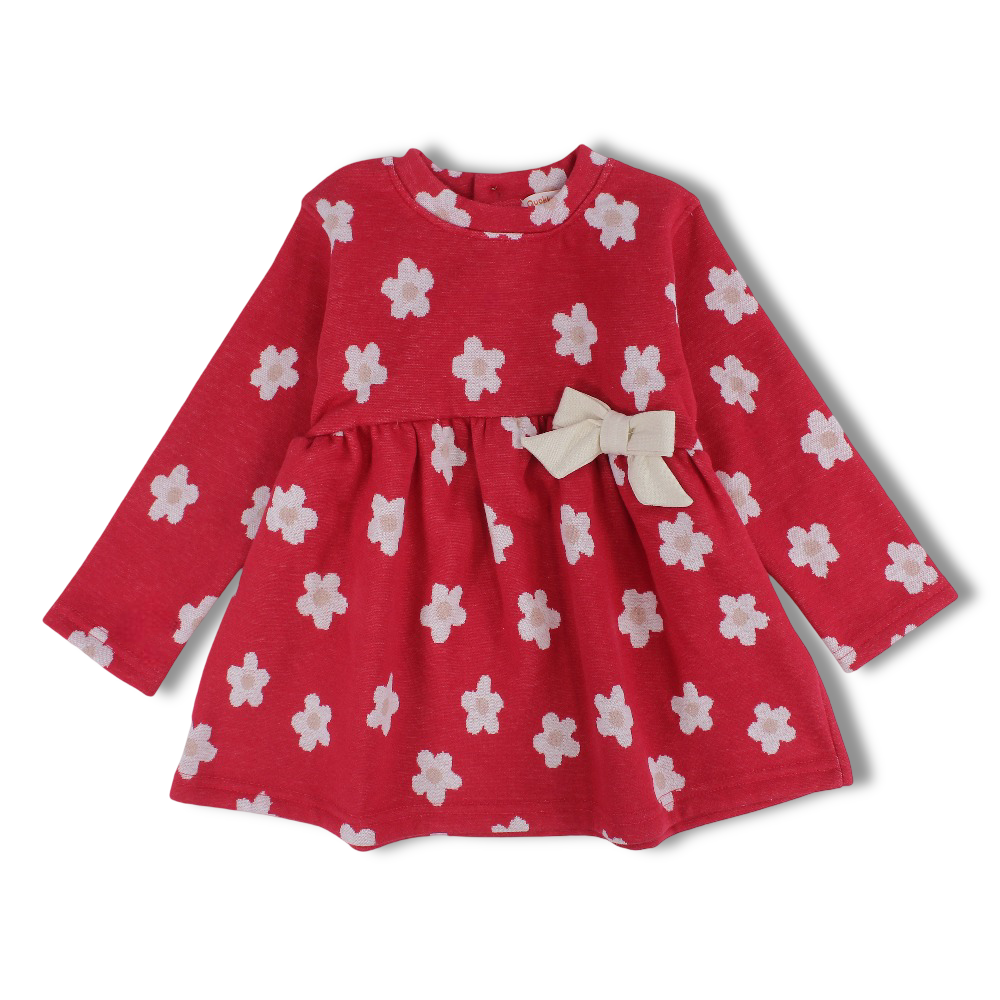 Girls Cotton Dress – Flower Design