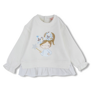 Girls Cotton Blouse – Girl with Bow Design