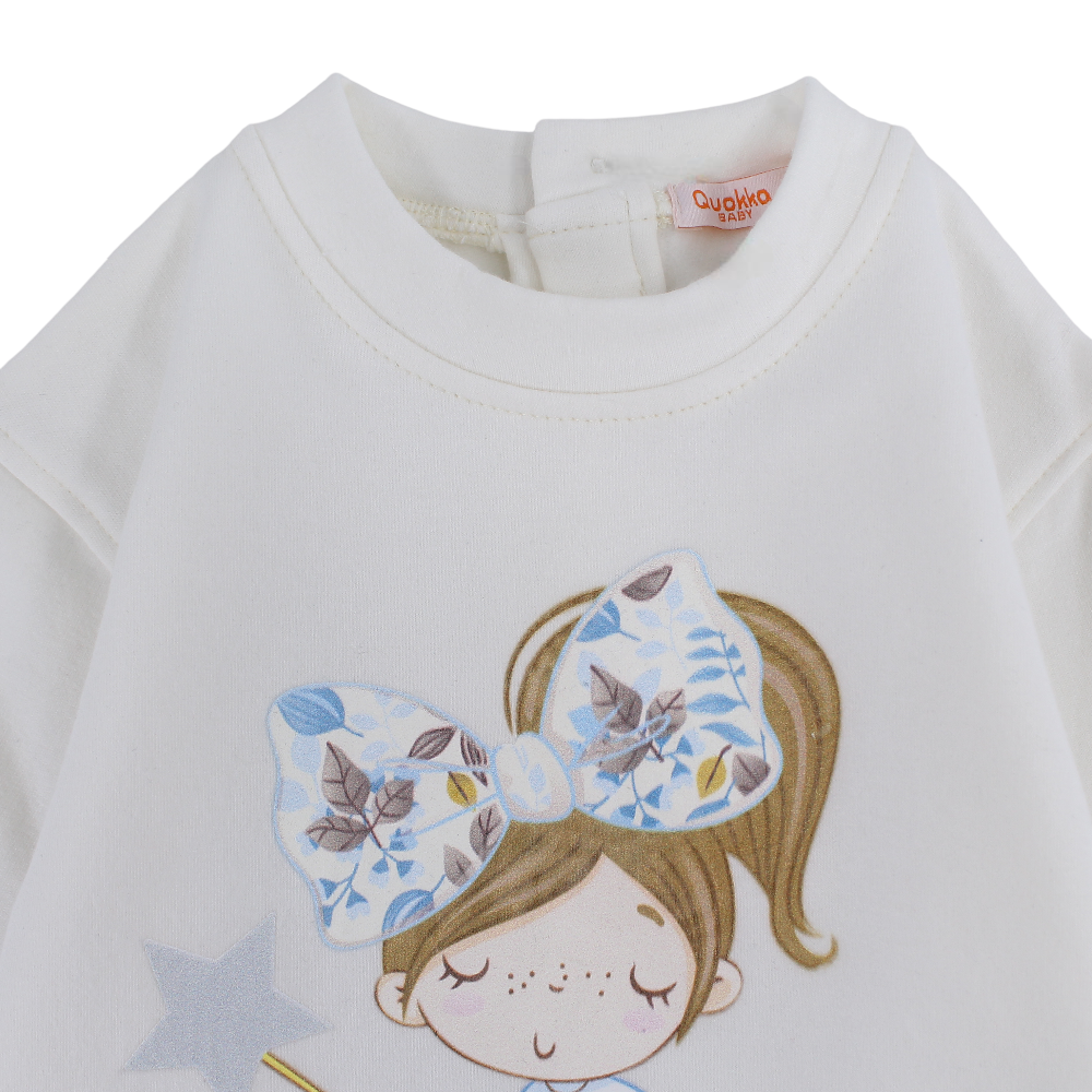 Girls Cotton Blouse – Girl with Bow Design