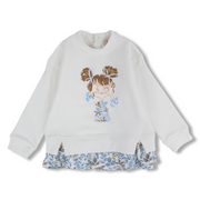 Girls Cotton Blouse –  Girl and Floral Design