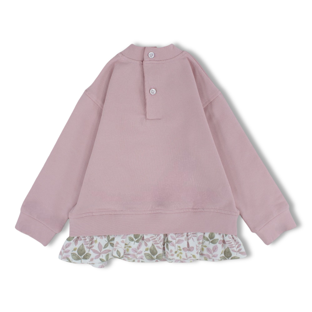 Girls Cotton Blouse –  Girl and Floral Design
