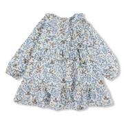 Girls Cotton Dress – Leaves Print