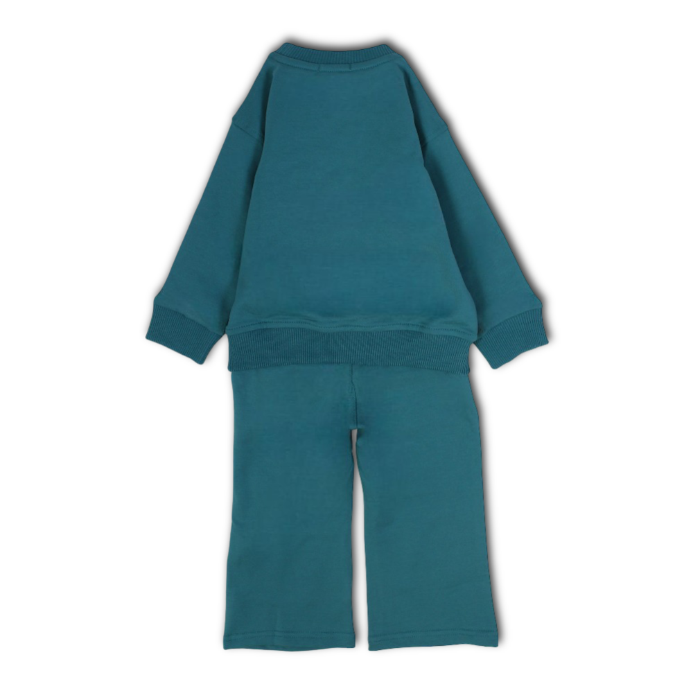 Baby Girls Cotton Outfit Set – Bear Head & Balloons Embroidery