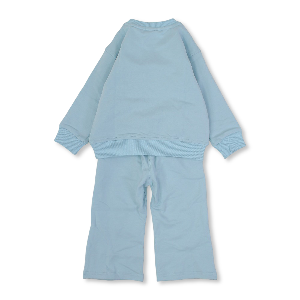 Girls Cotton Outfit Set - Aqua with Bear & Balloon Design