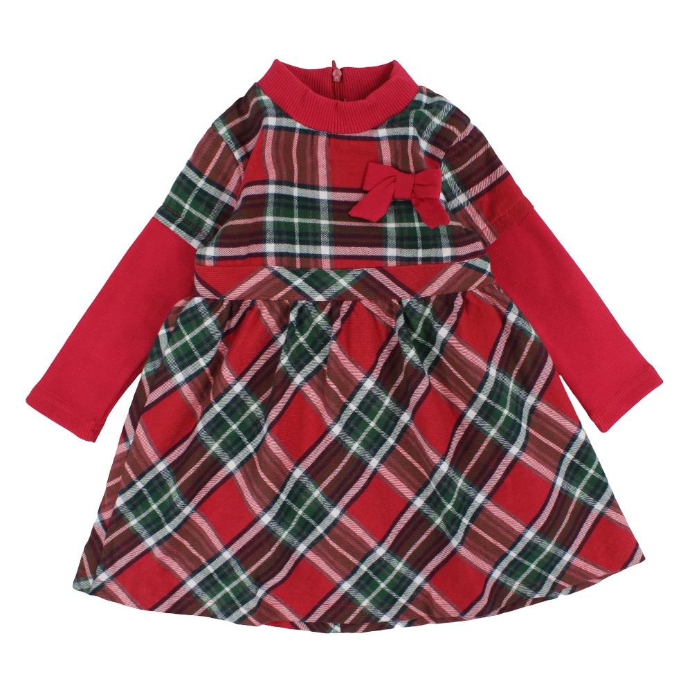 Girls Cotton Checkered Dress