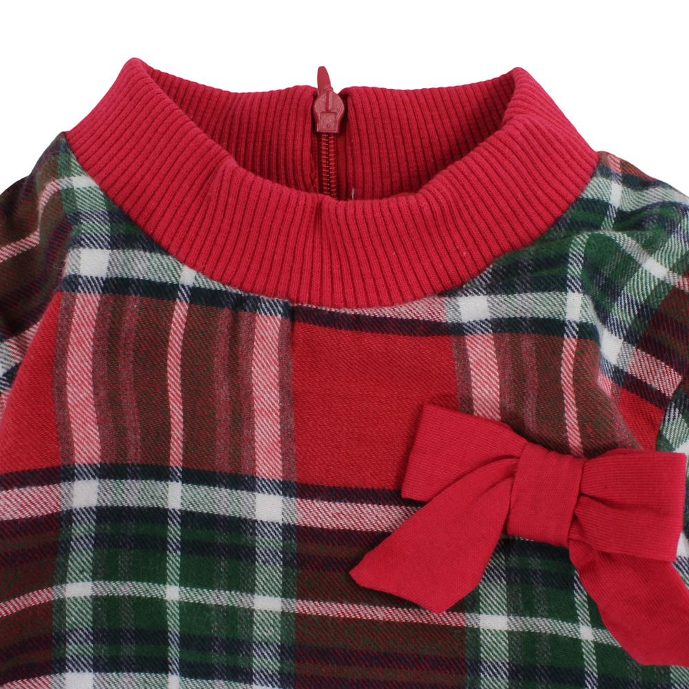 Girls Cotton Checkered Dress