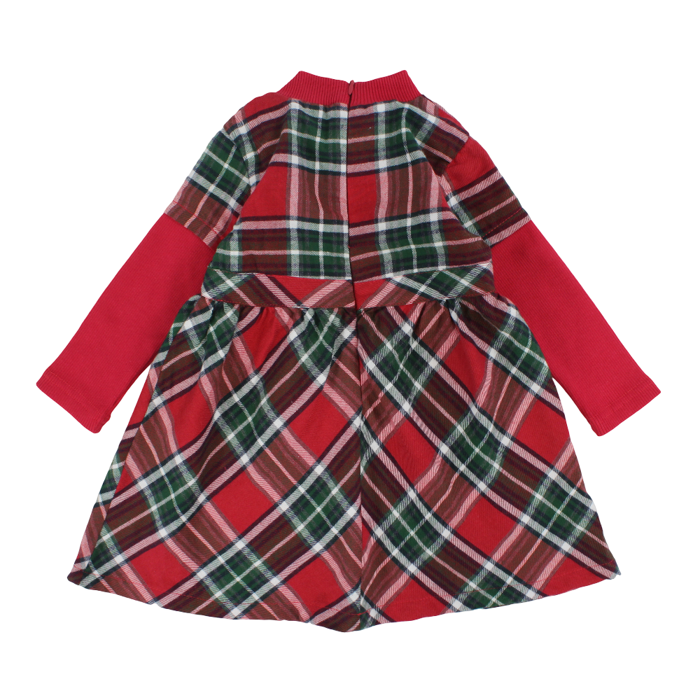 Girls Cotton Checkered Dress