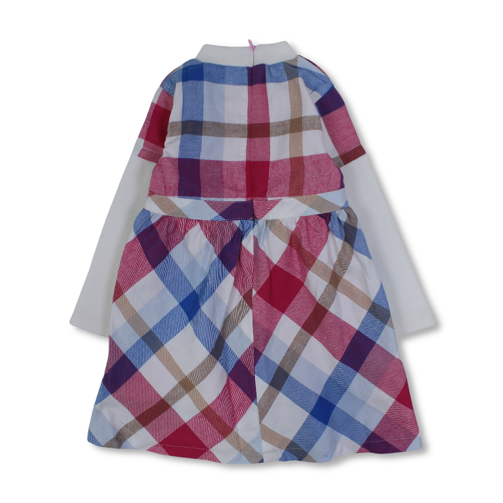 Girls Cotton Checkered Dress
