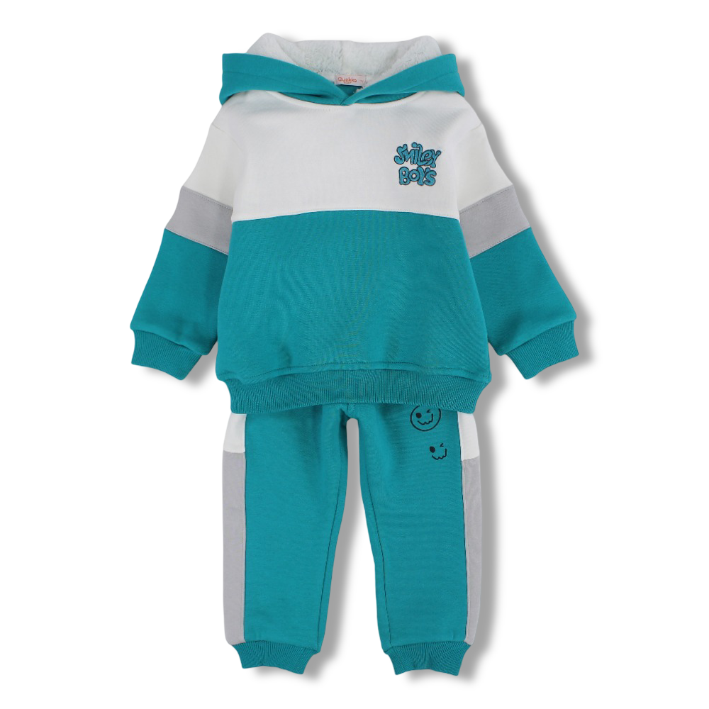 Boys Cotton 2-Piece Outfit Set –“Smiley Boys” Design
