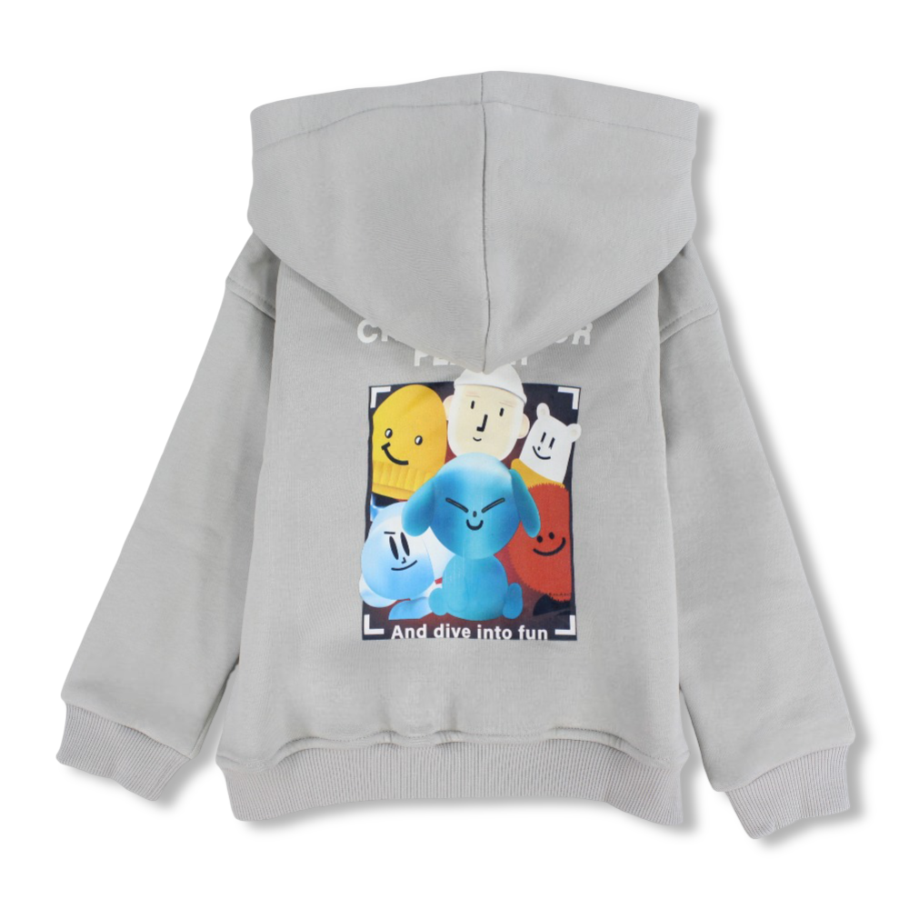 Boys Cotton Hoodie – “Smiley Boys” Design