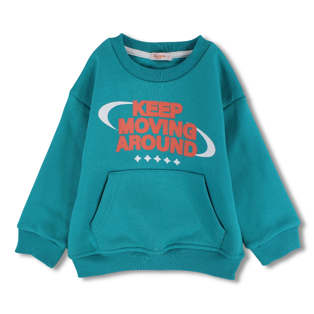 Baby Boys Cotton Sweatshirt – “Keep Moving Around” Design