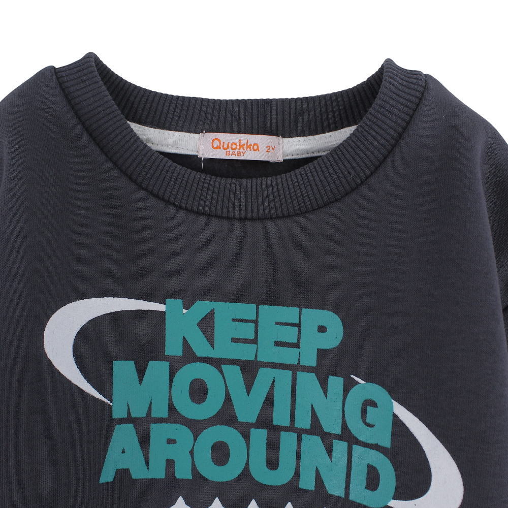 Baby Boys Cotton Sweatshirt – “Keep Moving Around” Design