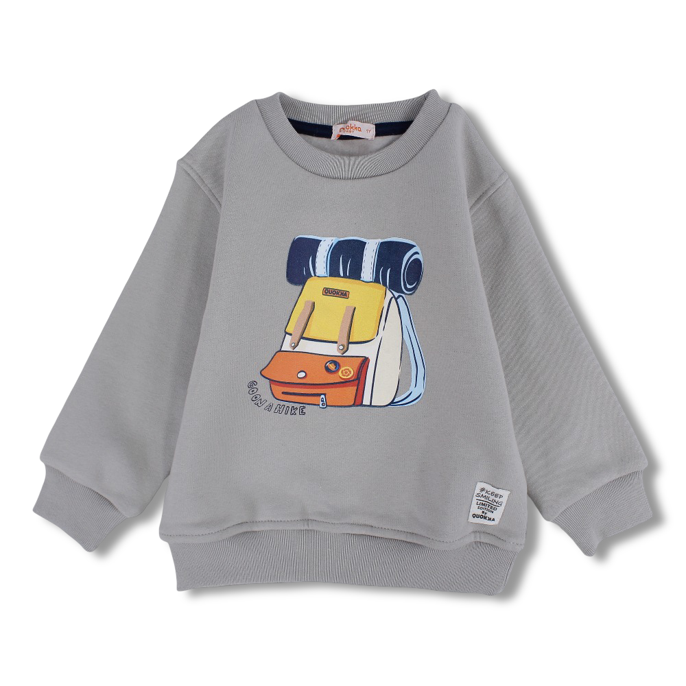Boys Cotton Sweatshirt – Backpack Print