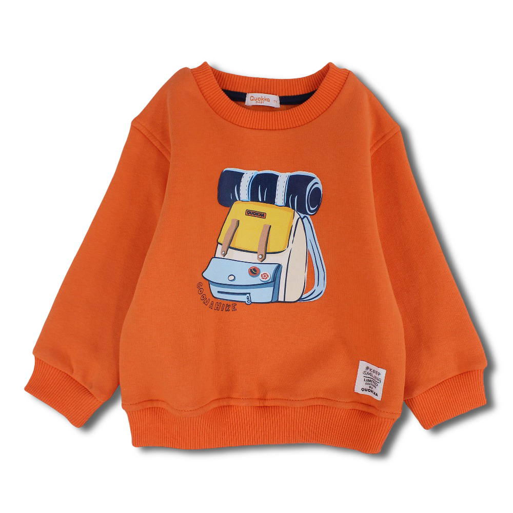 Boys Cotton Sweatshirt – Backpack Print
