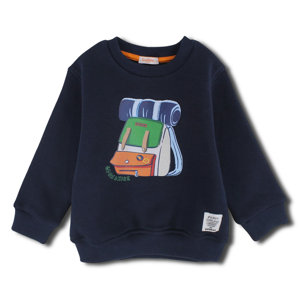 Boys Cotton Sweatshirt – Backpack Print