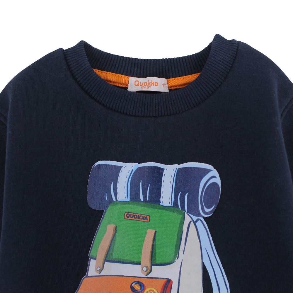 Boys Cotton Sweatshirt – Backpack Print