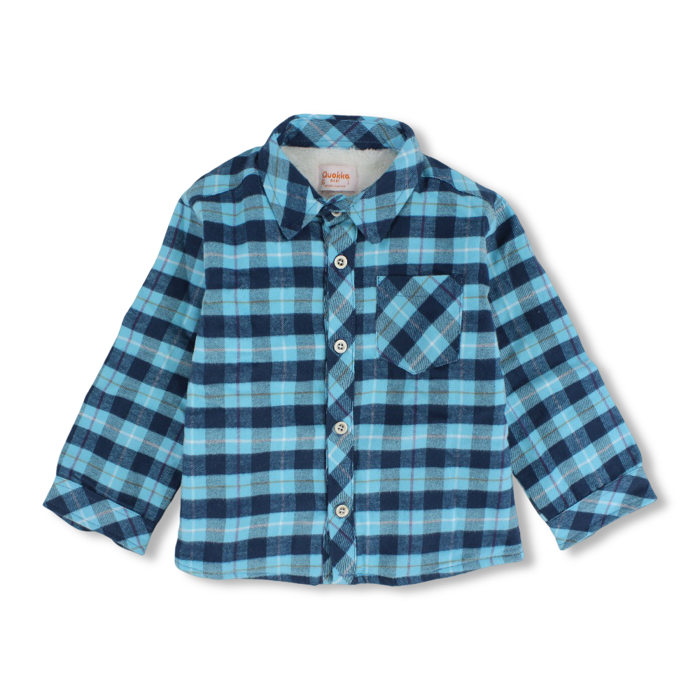 Boys Fleeced Checkered Shirt