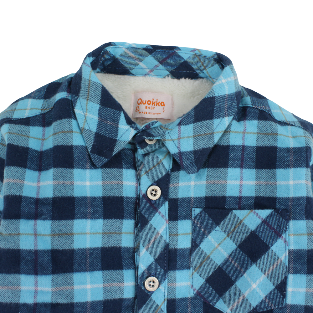Boys Fleeced Checkered Shirt