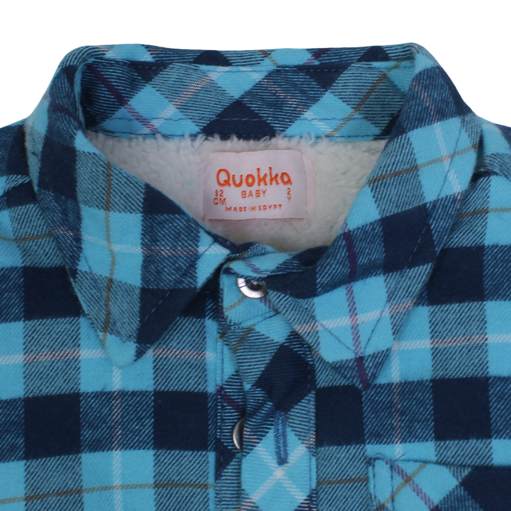 Boys Fleeced Checkered Shirt