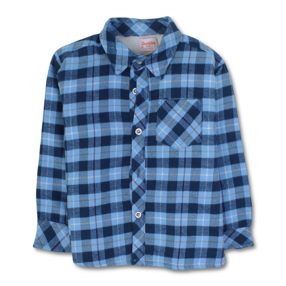 Boys Fleeced Checkered Shirt
