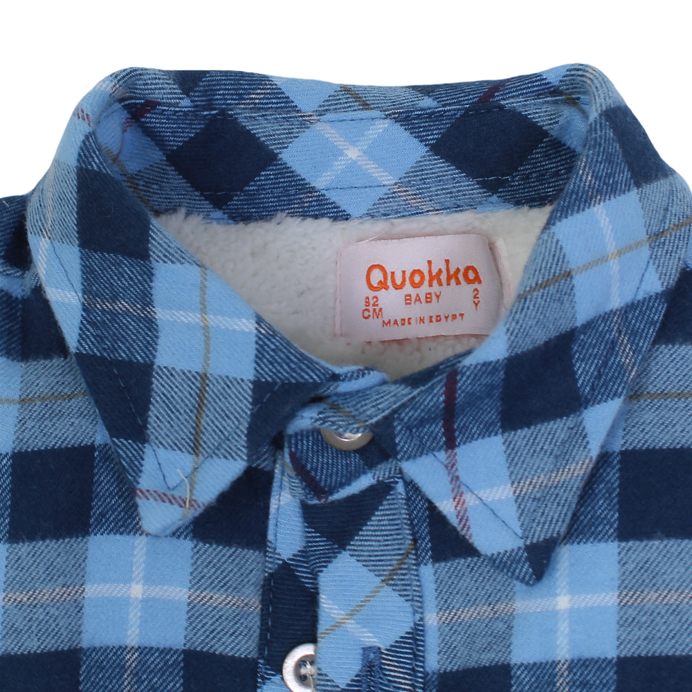 Boys Fleeced Checkered Shirt
