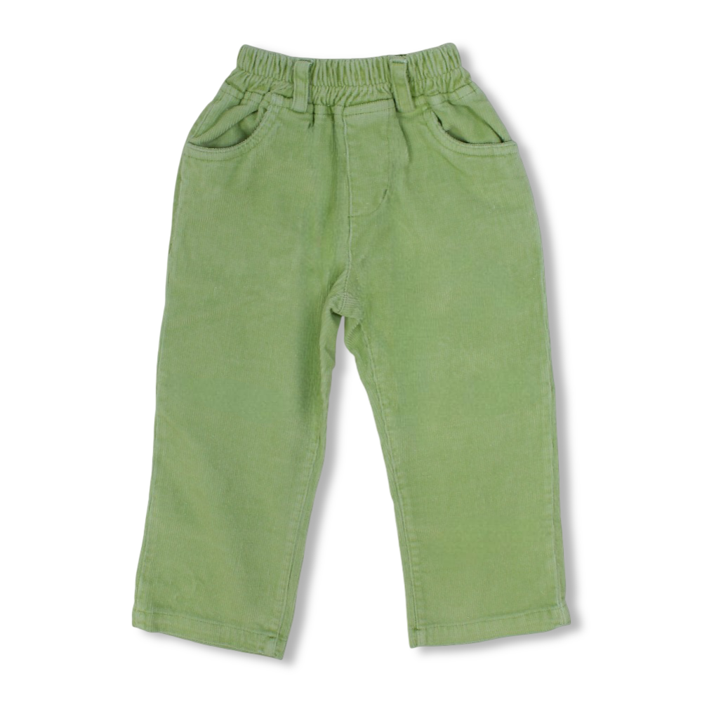 Boys Velvet Pants – Green