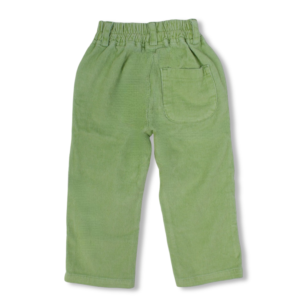 Boys Velvet Pants – Green