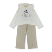 Girls Cotton Hooded 2-Piece Outfit Set - "The Trend Setter" Embroidery