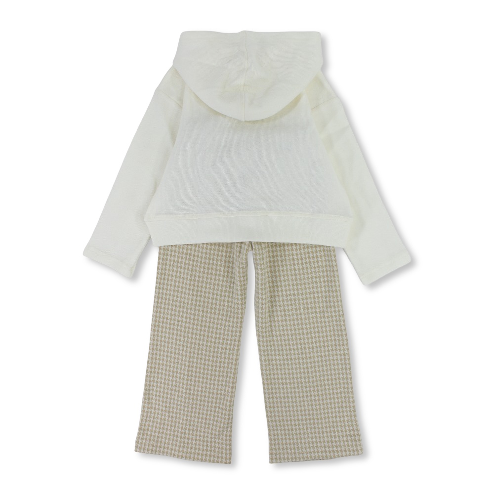 Girls Cotton Hooded 2-Piece Outfit Set - "The Trend Setter" Embroidery