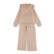 Girls Cotton Hooded 2-Piece Outfit Set – Salmon